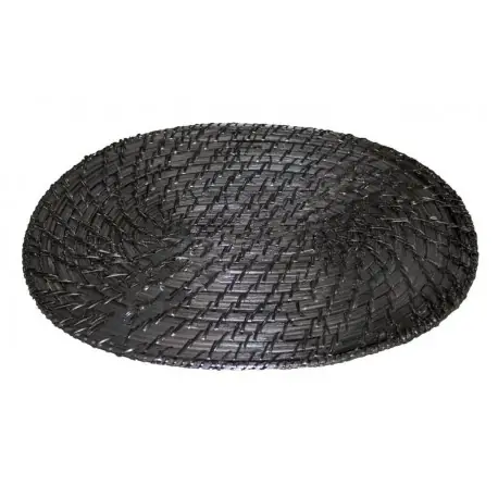 Nowy Podkładka na stół rattanowa pod talerze w kolorze czarnym 30x40cm